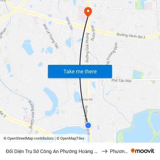 Đối Diện Trụ Sở Công An Phường Hoàng Liệt- 1277 Giải Phóng to Phương Mai map