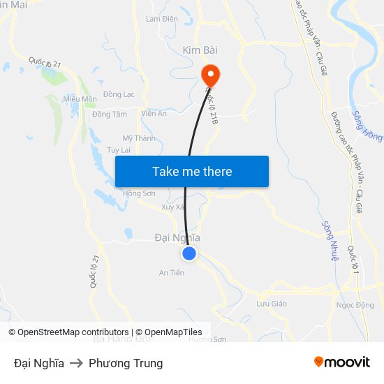 Đại Nghĩa to Phương Trung map