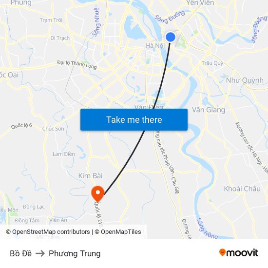 Bồ Đề to Phương Trung map