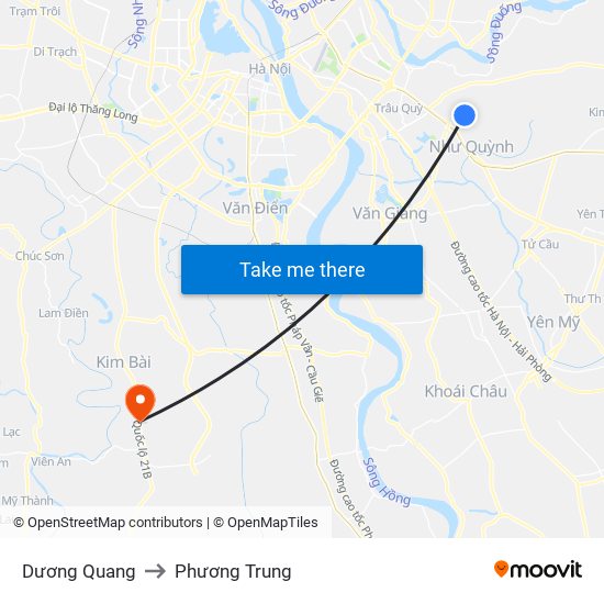 Dương Quang to Phương Trung map