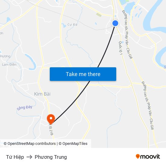 Tứ Hiệp to Phương Trung map