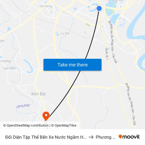 Đối Diện Tập Thể Bến Xe Nước Ngầm Hà Nội - Ngọc Hồi to Phương Trung map