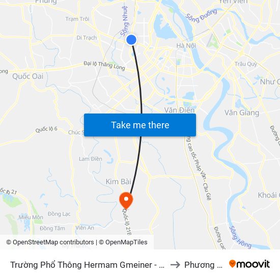 Số 9 Phạm Văn Đồng to Phương Trung map
