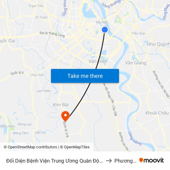 Đối Diện Bệnh Viện Trung Ương Quân Đội 108 - Trần Hưng Đạo to Phương Trung map