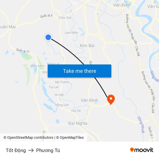 Tốt Động to Phương Tú map