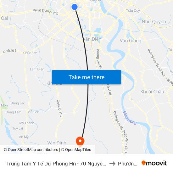 Trung Tâm Y Tế Dự Phòng Hn - 70 Nguyễn Chí Thanh to Phương Tú map