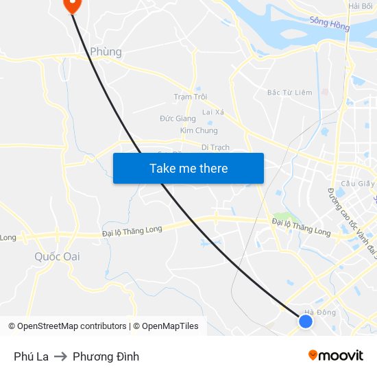 Phú La to Phương Đình map