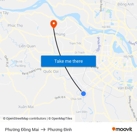 Phường Đồng Mai to Phương Đình map