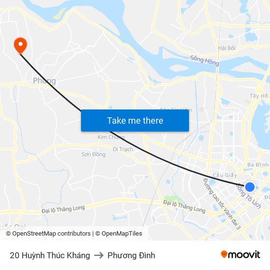 20 Huỳnh Thúc Kháng to Phương Đình map