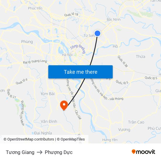 Tương Giang to Phượng Dực map