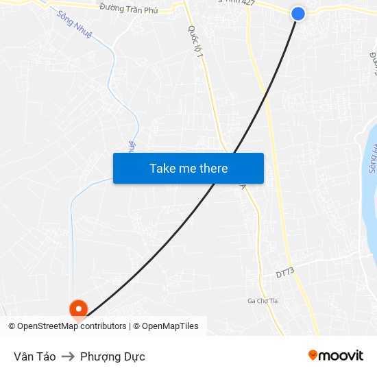 Vân Tảo to Phượng Dực map