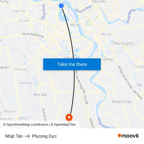 Nhật Tân to Phượng Dực map