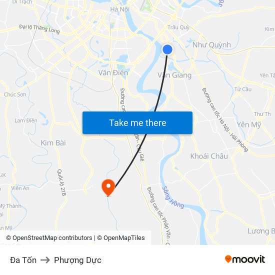 Đa Tốn to Phượng Dực map