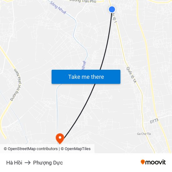 Hà Hồi to Phượng Dực map