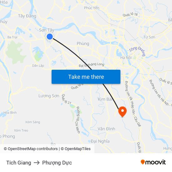 Tích Giang to Phượng Dực map