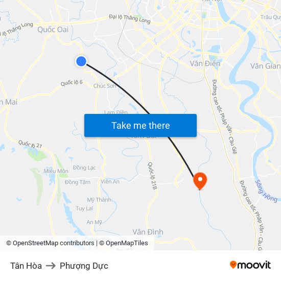 Tân Hòa to Phượng Dực map