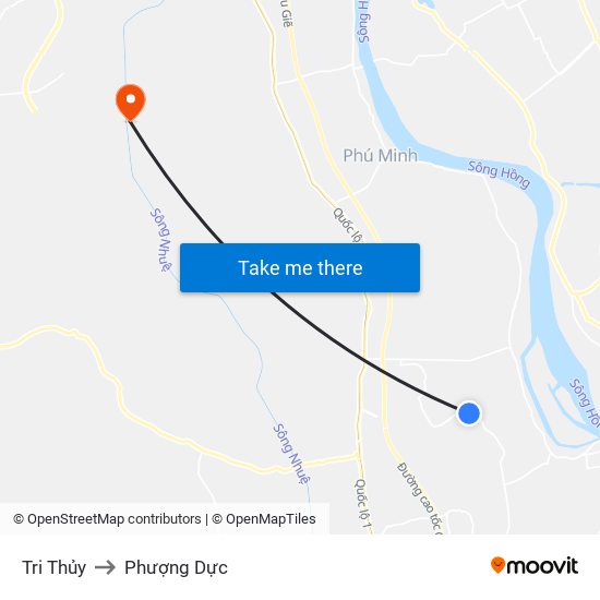 Tri Thủy to Phượng Dực map