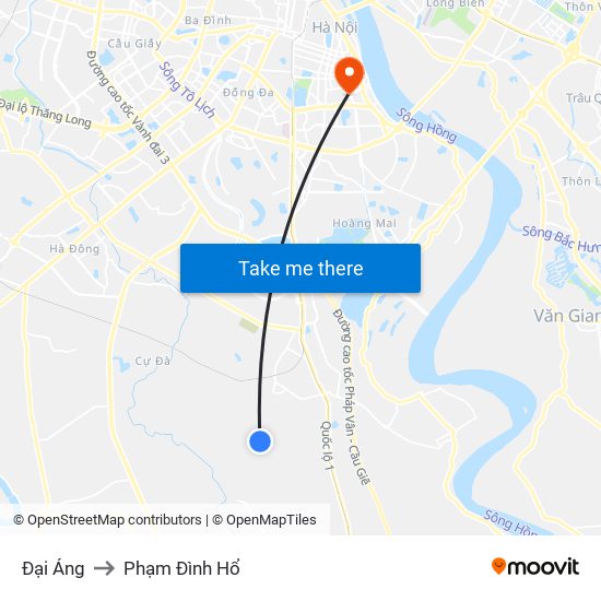 Đại Áng to Phạm Đình Hổ map