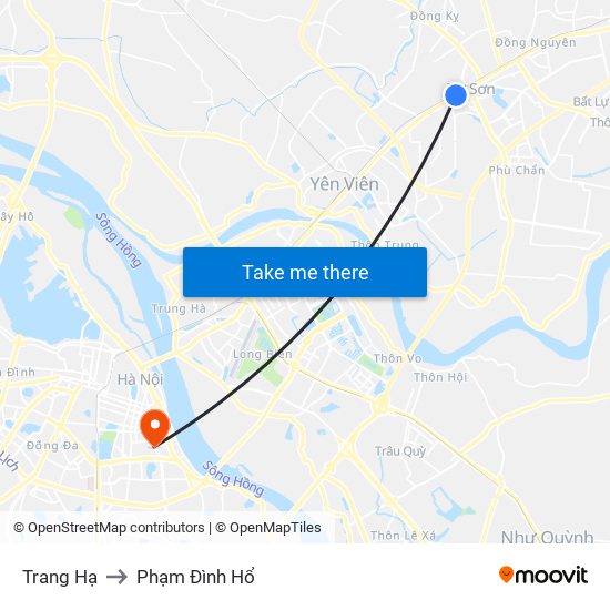 Trang Hạ to Phạm Đình Hổ map
