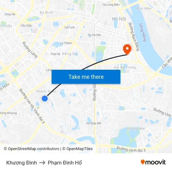Khương Đình to Phạm Đình Hổ map