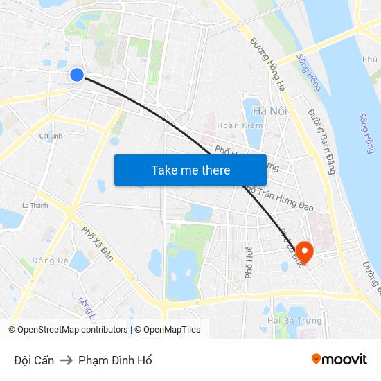 Đội Cấn to Phạm Đình Hổ map
