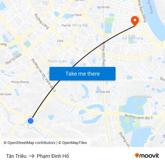 Tân Triều to Phạm Đình Hổ map