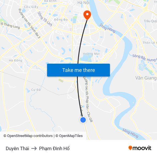 Duyên Thái to Phạm Đình Hổ map