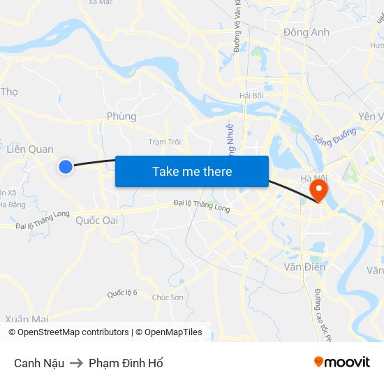 Canh Nậu to Phạm Đình Hổ map