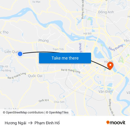 Hương Ngải to Phạm Đình Hổ map