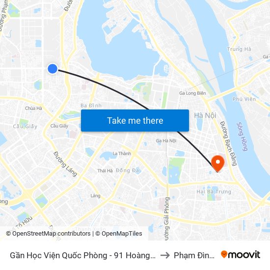 Gần Học Viện Quốc Phòng - 91 Hoàng Quốc Việt to Phạm Đình Hổ map