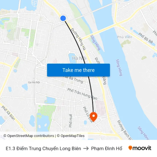 E1.3 Điểm Trung Chuyển Long Biên to Phạm Đình Hổ map