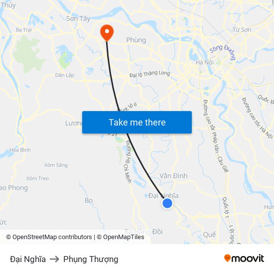 Đại Nghĩa to Phụng Thượng map