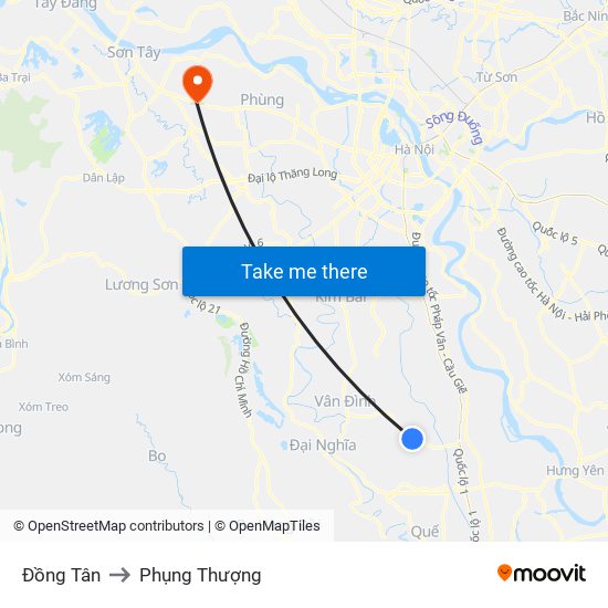 Đồng Tân to Phụng Thượng map