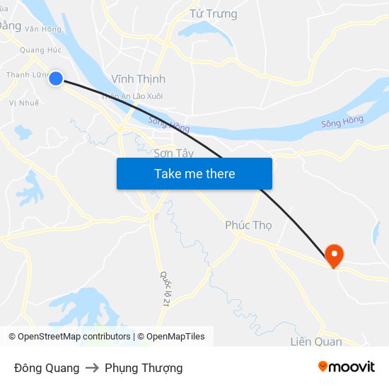 Đông Quang to Phụng Thượng map