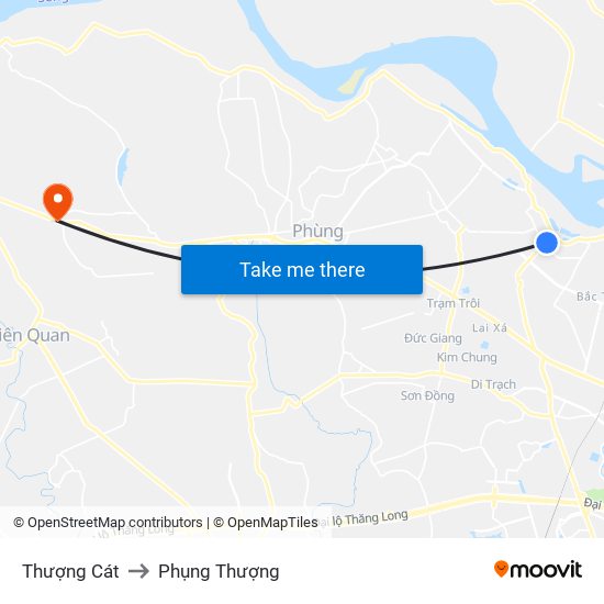 Thượng Cát to Phụng Thượng map