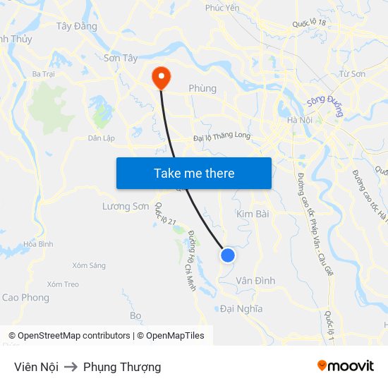 Viên Nội to Phụng Thượng map