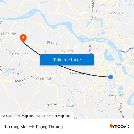 Khương Mai to Phụng Thượng map