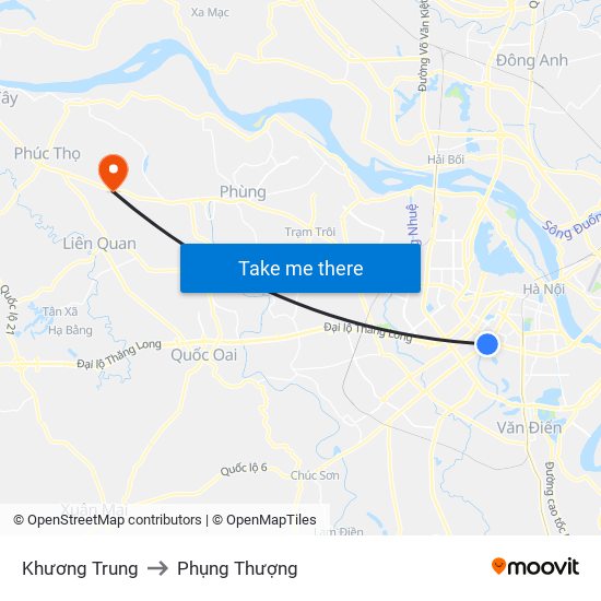 Khương Trung to Phụng Thượng map