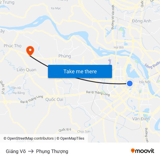 Giảng Võ to Phụng Thượng map