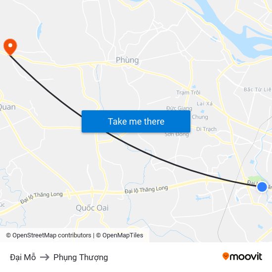 Đại Mỗ to Phụng Thượng map