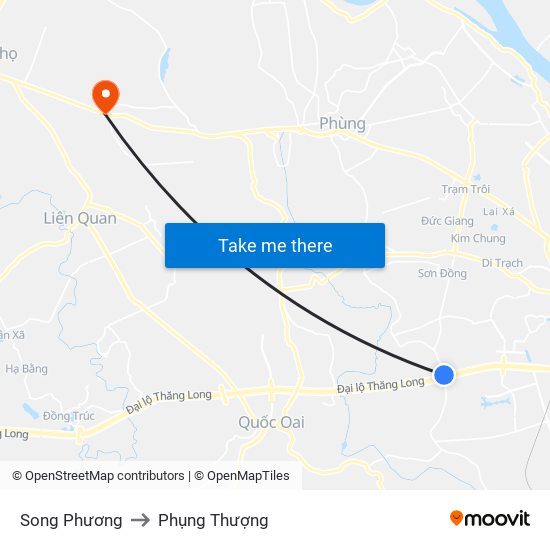 Song Phương to Phụng Thượng map