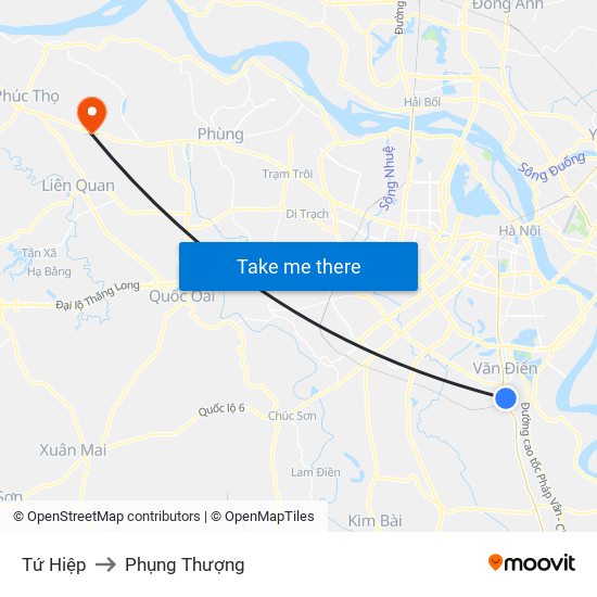 Tứ Hiệp to Phụng Thượng map