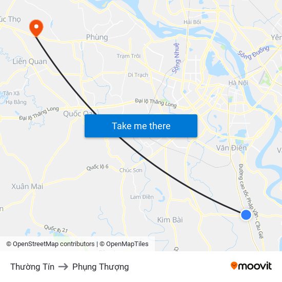 Thường Tín to Phụng Thượng map