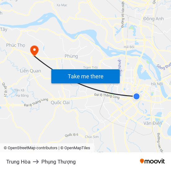 Trung Hòa to Phụng Thượng map