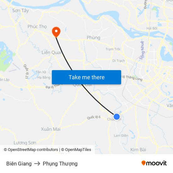 Biên Giang to Phụng Thượng map