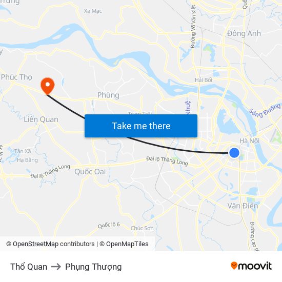 Thổ Quan to Phụng Thượng map