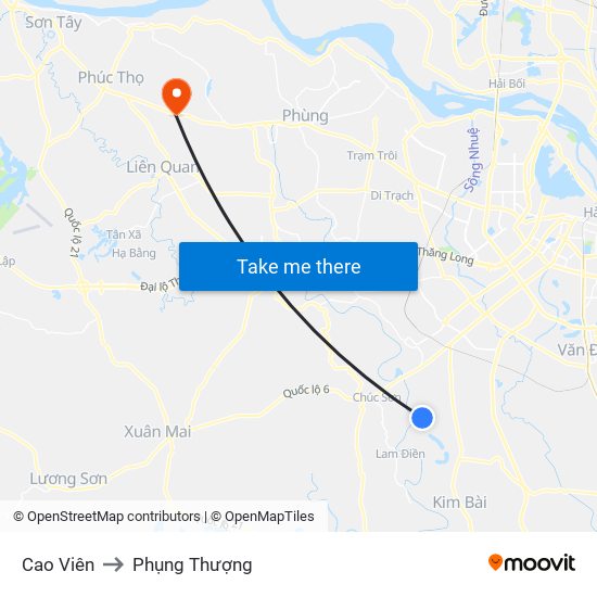 Cao Viên to Phụng Thượng map