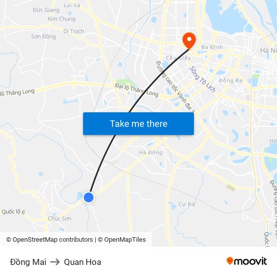 Đồng Mai to Quan Hoa map