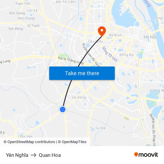 Yên Nghĩa to Quan Hoa map