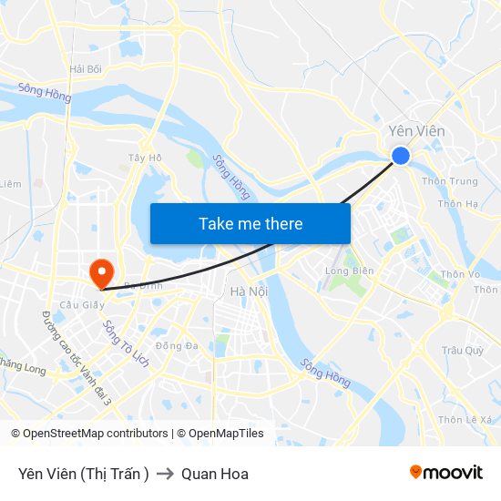 Yên Viên (Thị Trấn ) to Quan Hoa map